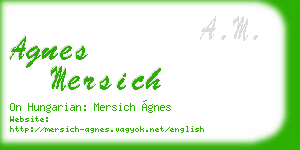 agnes mersich business card